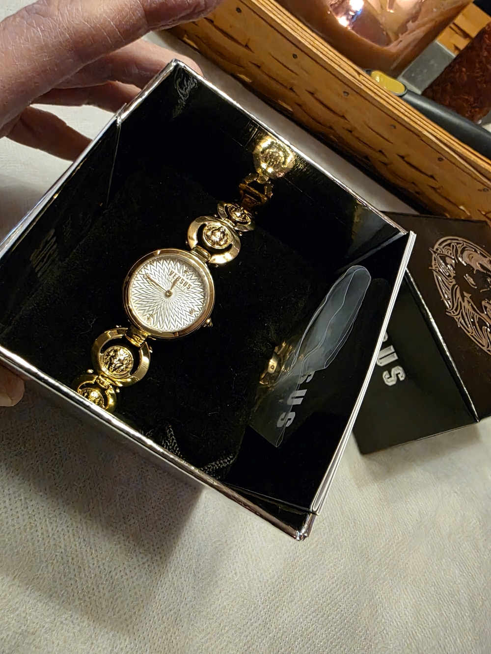 VERSACE Versus  Gold Link Bracelet Watch with White Radiant Dial